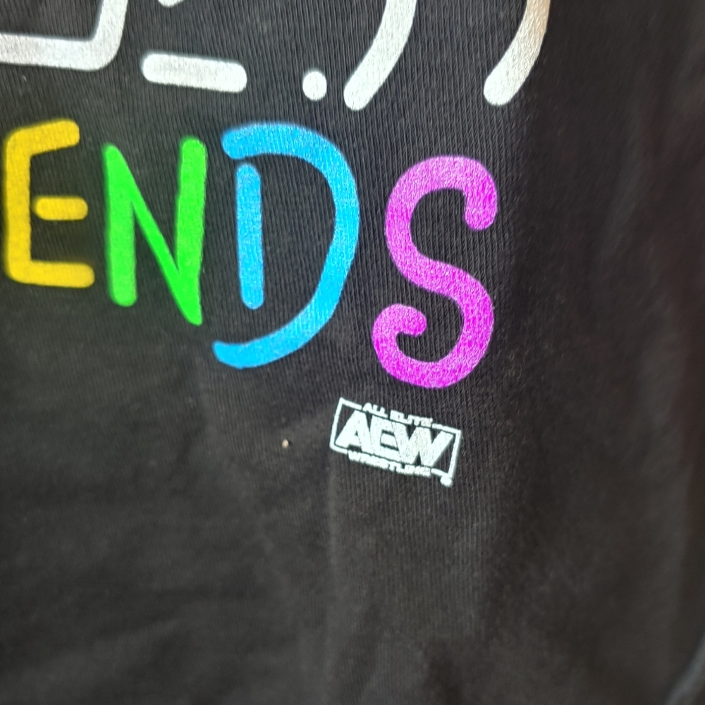 AEW Wrestling New Best Friends Black and Neon Short Sleeve T-shirt Size S - Picture 3 of 5